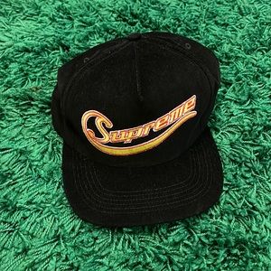Supreme metallic logo corduroy 5 panel hat
